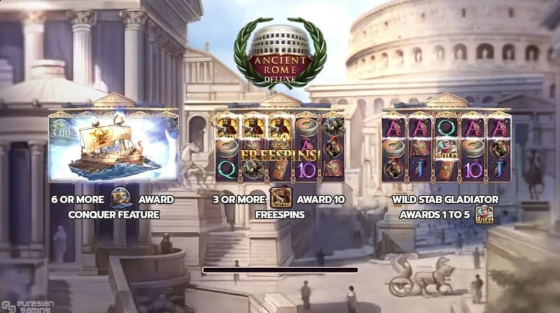 Ancient Rome Deluxe AI – hovedskjermen med hjul og grensesnitt